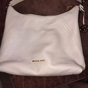 Michael Kors Cream Leather Shoulder Bag